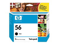 Paquete de 2 cartuchos de tinta negra para inyecci�n de tinta HP 56 (C9502AE)